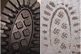 Boot leaves swastika print