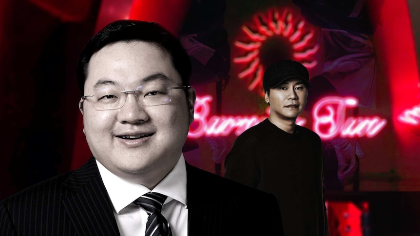 Graphic depicts Jho Low (left) and Yang Hyun-suk in front of the Burning Sun nightclub.