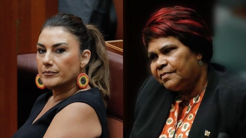 a composite image of two female aboriginal politicians