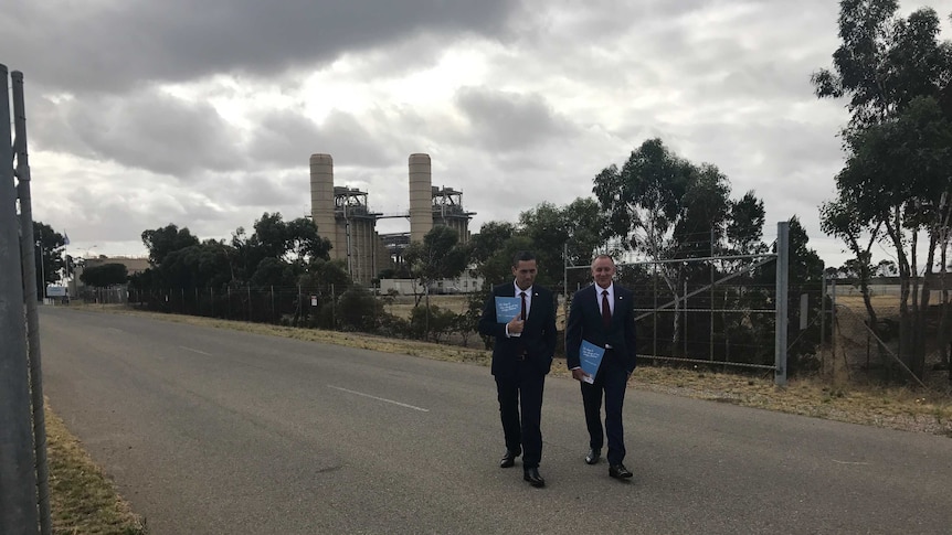 Jay Weatherill and Tom Koutsantonis at Pelican Point