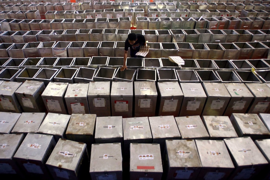 Indonesia election 2014 ballot boxes