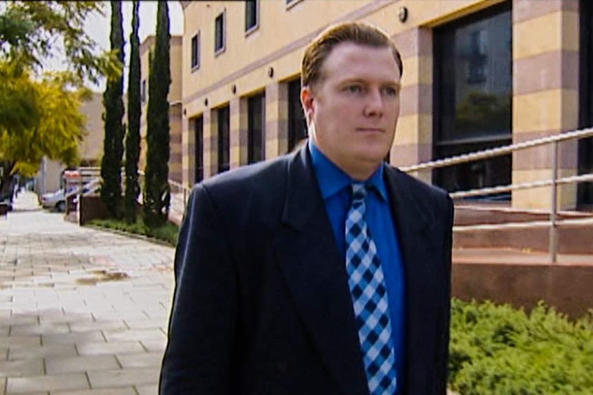 Mr Porter outside court in Western Australia.