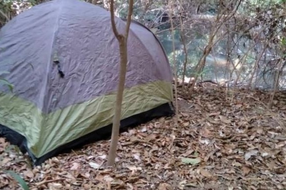 a tent in the bush