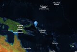 Map showing the epicentre of the magnitude-8 earthquake, 47 kilometres west of Arawa on Bougainville Island, Papua New Guinea.