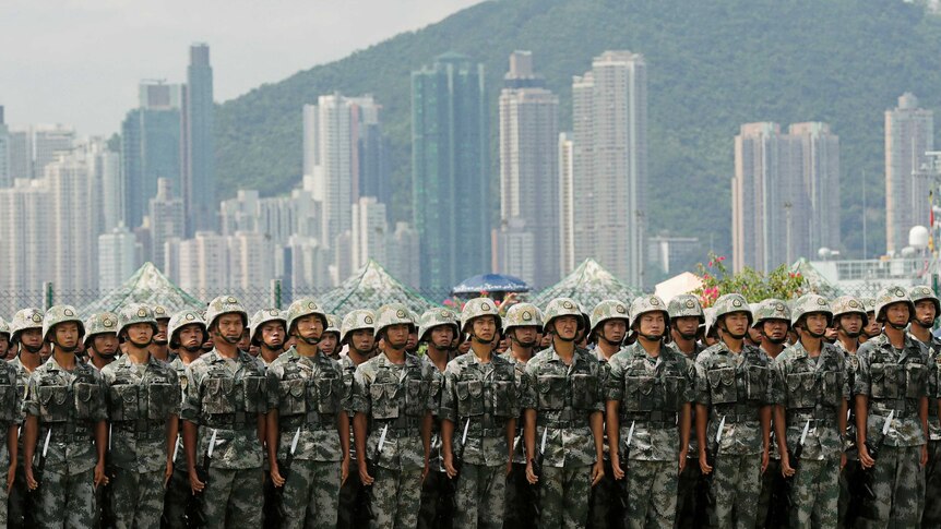 PLA troops in Hong Kong