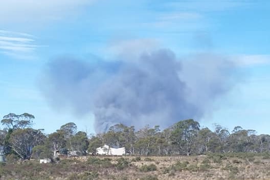 Smoke from a fire near Tods Corner