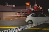 The alleged kicking attack occurred outside a McDonald's in Redcliffe.
