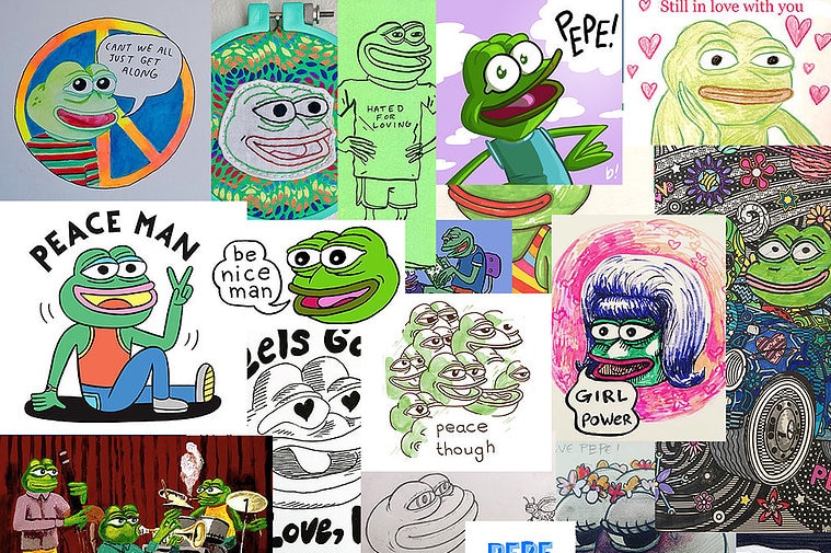 A collection of memes from the #SavePepe campaign