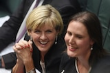 Julie Bishop and Kelly O'Dwyer share laughs in parliament