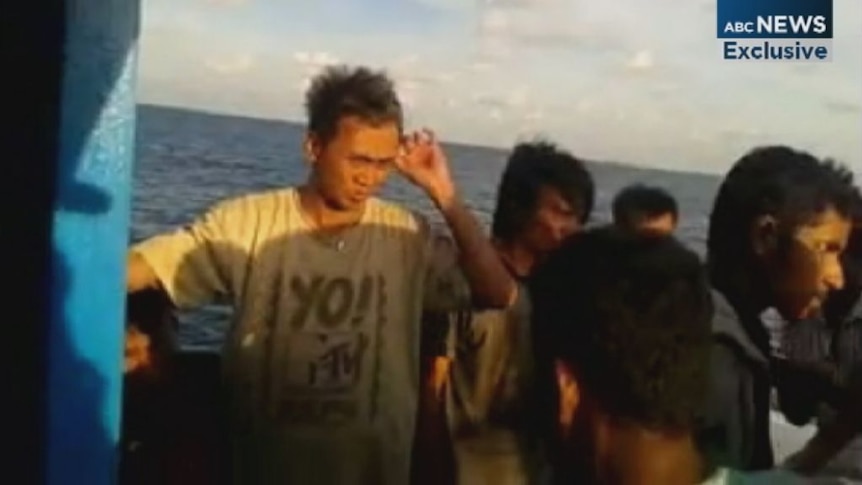Footage taken from an Indonesian asylum seeker boat intercepted by Australian authorities