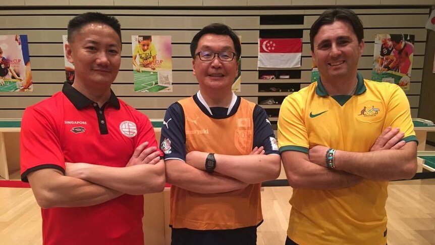 Australian and Japanese players at Subbuteo Asian Cup