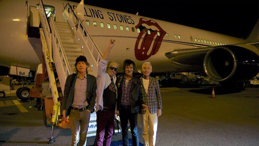 Rolling Stones arrive in Perth