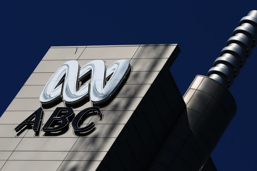 Signage is seen at the ABC offices in Ultimo