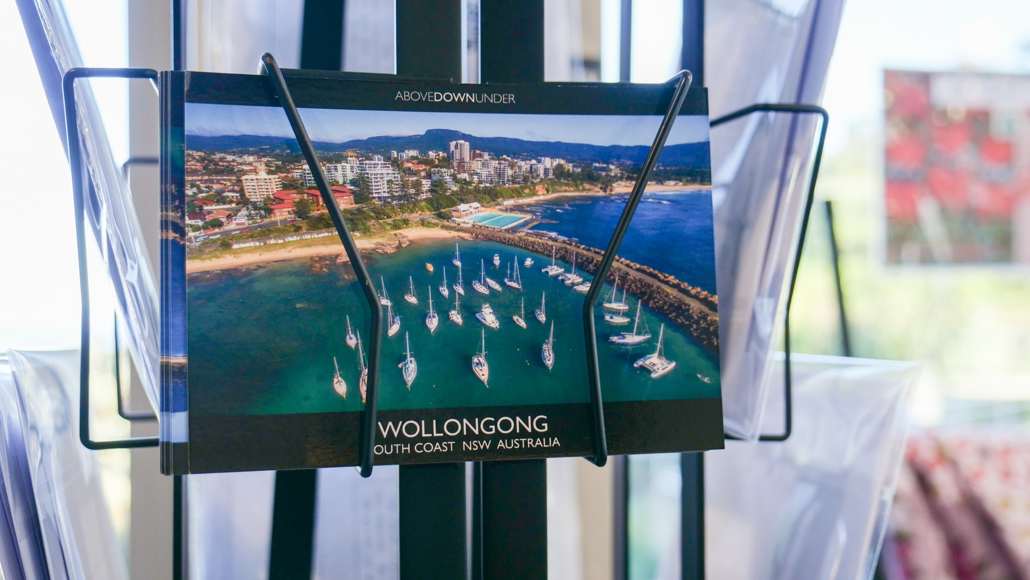 A postcard in a stand at Wollongong's Gateway 