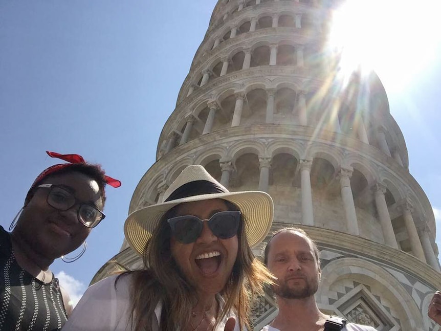 Darryl Beaton with Jess Mauboy's band in Italy