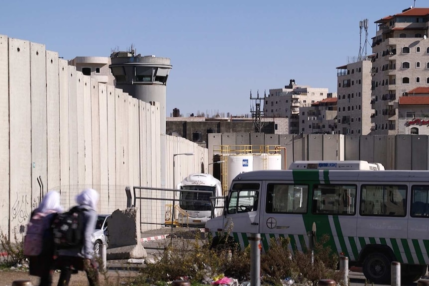 The Shuafat camp near the West Bank barrier.