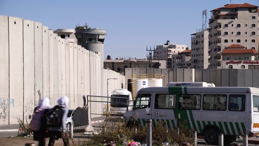 The Shuafat camp near the West Bank barrier.