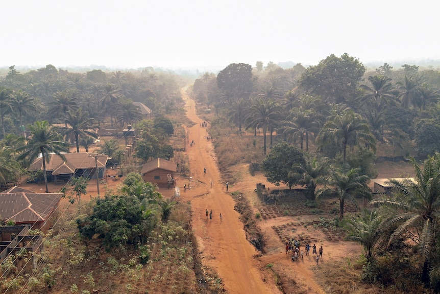 Overhead view of Umuida, a village in southeast Nigeria