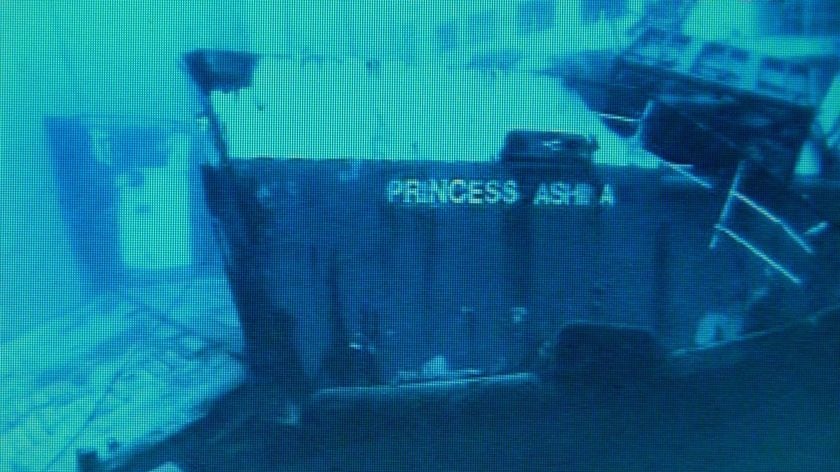 The wreck of the Princess Ashika lies on the ocean floor off the coast of Tonga