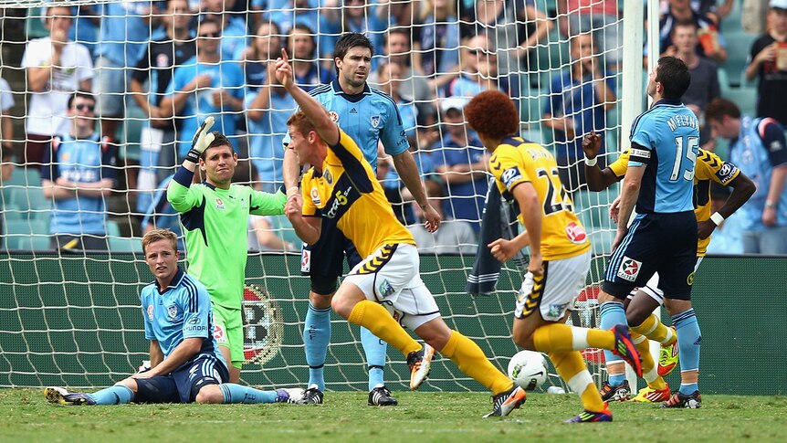 Oliver Bozanic slots the winner for the Mariners in the first half.