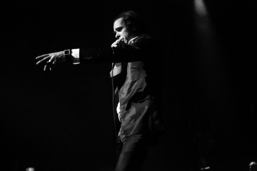 Nick Cave on stage in Melbourne