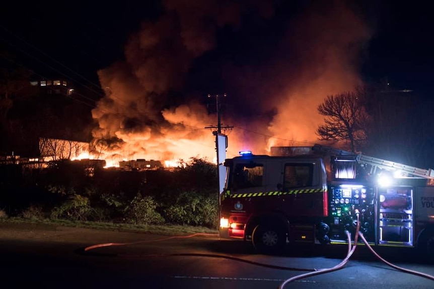 Fire at New Town caravan storage site