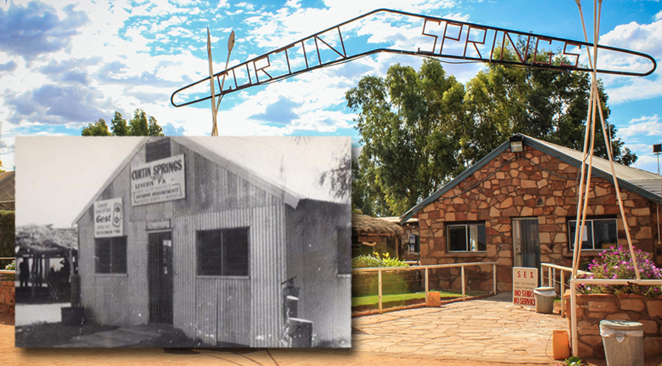 The old and new Curtin Springs roadhouse, owned by the Severin family.
