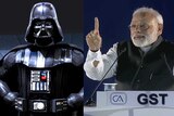 A composite image of Darth Vader and Indian PM Narendra Modi