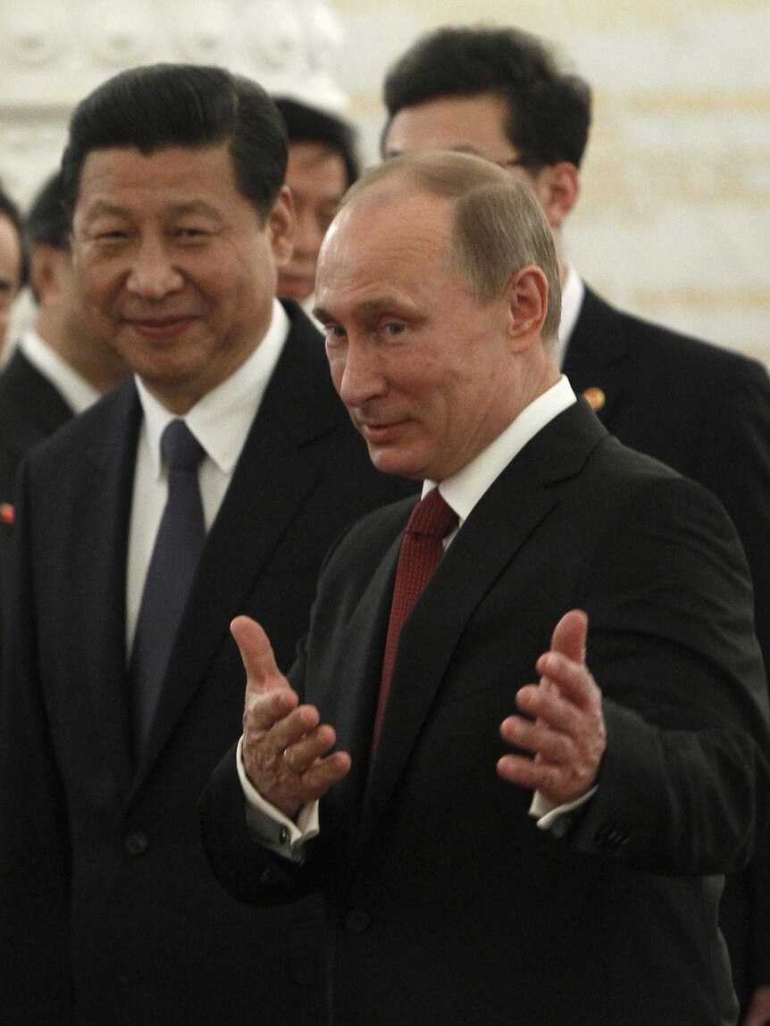 China's Xi Jinping and Russia's Vladimir Putin in Moscow