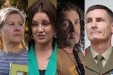 A composite image of Julie-Ann Finney, senator Jacqui Lambie, Gavin Tunstall and defence chief Angus Campbell.