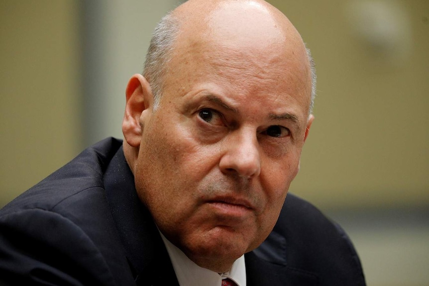 US Postmaster General Louis DeJoy testifies before a House Oversight and Reform Committee hearing.