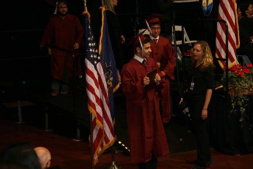 Mahmoud Hallek at his graduation in the US