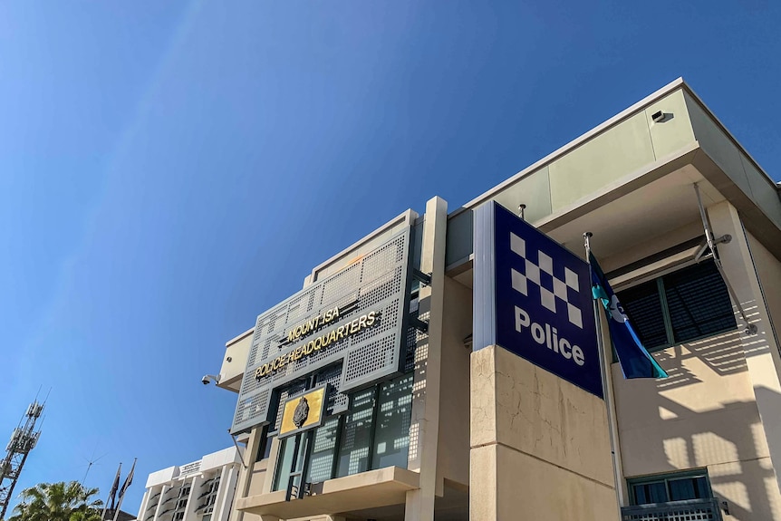 A police facade reading Mt Isa Police Headquarters