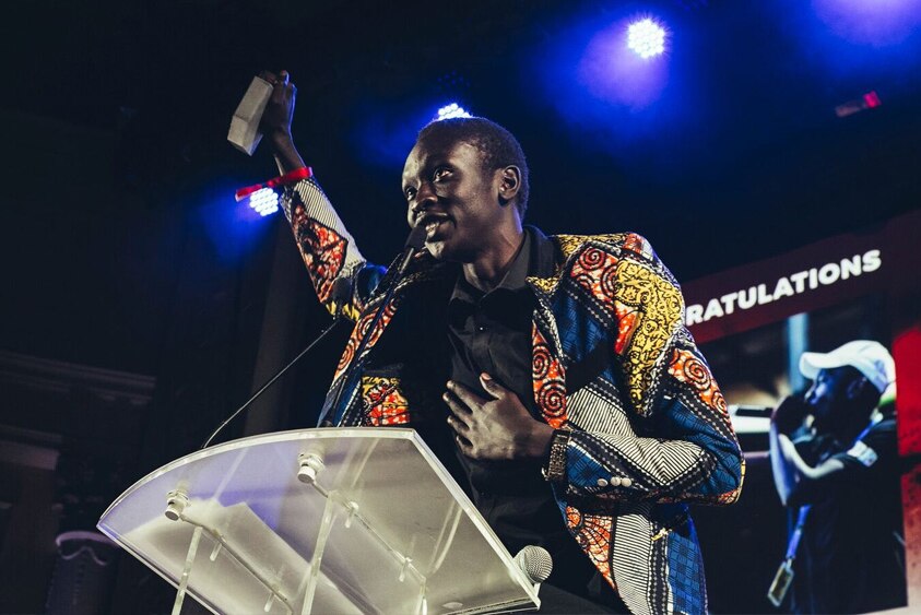DyspOra accepting the Best Male Artist at the 2017 SA Music Awards