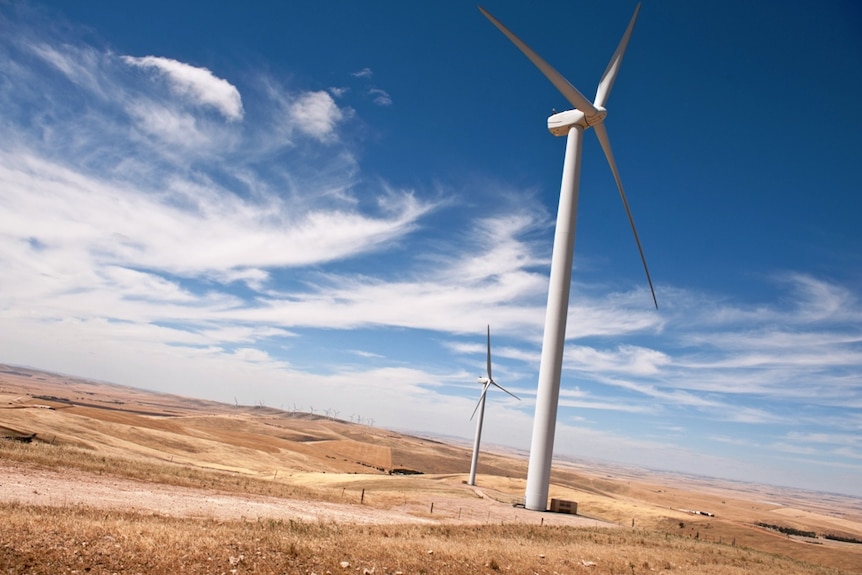 Wind turbines at Snowtown Wind Farm in SA