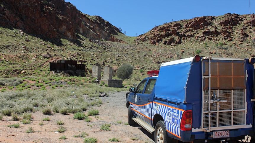 Police at the Old Ilparpa quarry near Alice Springs where human remains were found