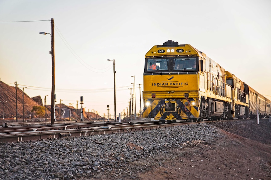 A train on railway tracks