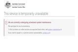 A screengrab of the ATO website showing a notice saying the service is temporarily unavailable.