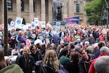 Crowds gather for the People's Climate March in Melbourne