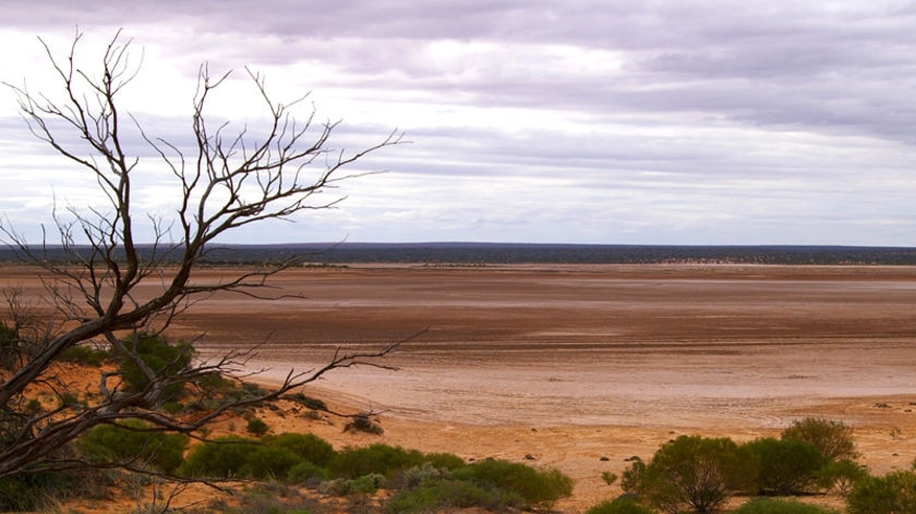 A dry salt lake in SA