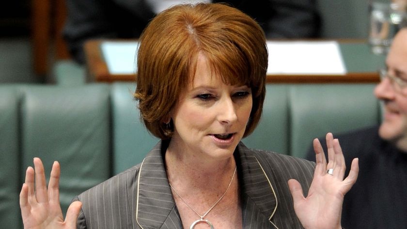 Deputy Prime Minister Julia Gillard speaks during question time