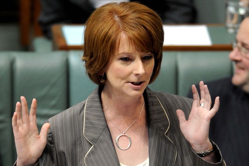 Deputy Prime Minister Julia Gillard speaks during question time