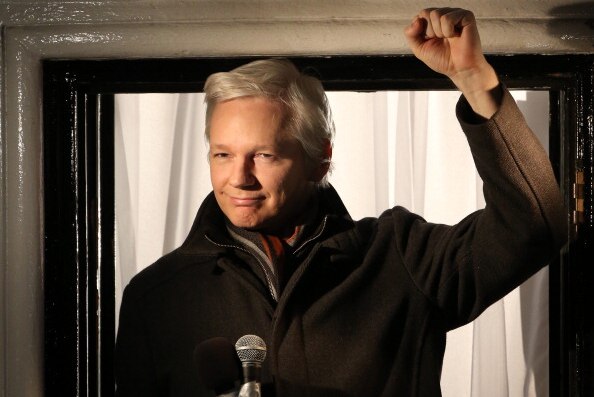 WikiLeaks founder Julian Assange speaks from the Ecuadorian Embassy on December 20, 2012 in London, England.