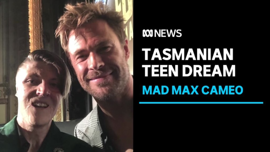 Tasmanian Teen Dream, Mad Max Cameo: A boy with a scarred facing in a selfie with actor Chris Hemsworth.