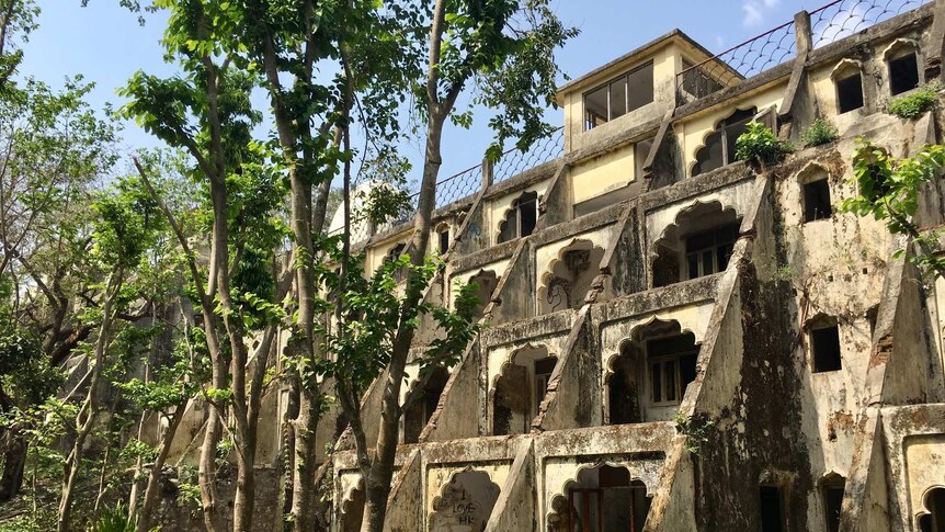 An abandoned accommodation building at the "Beatles' Ashram", Rishikesh.