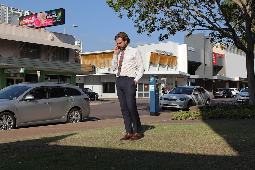 A photo of lawyer Patrick Coleridge standing in Darwin city.