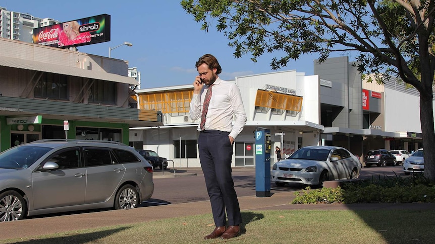 A photo of lawyer Patrick Coleridge standing in Darwin city.