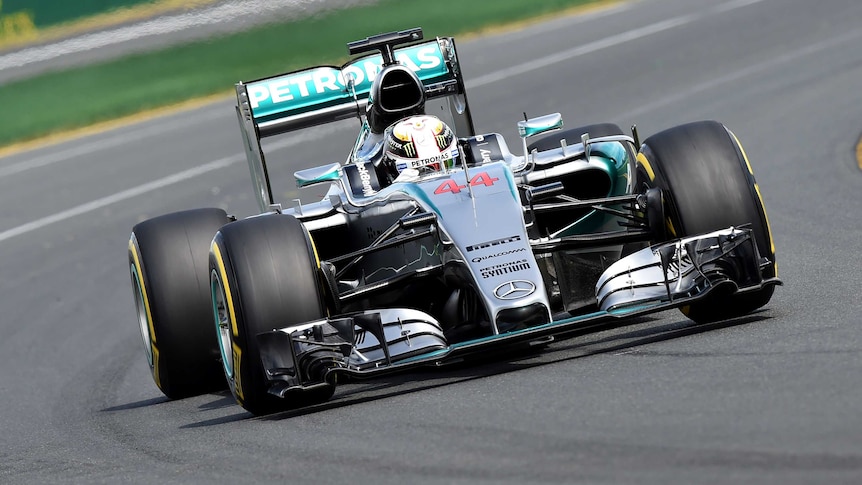 Hamilton drives at Australian Grand Prix practice