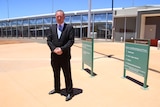 Joe Francis standing outside the new prison in Kalgoorlie.