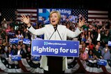 Hillary Clinton addresses supporters at her Super Tuesday primary night party